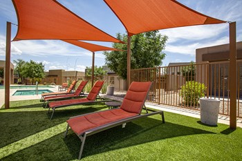 Pool Seating at Sabino Vista Apartment Homes in Tucson Arizona